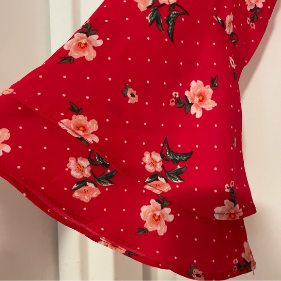 H&M Vibrant Red Floral Romper - Picture 4 of 6